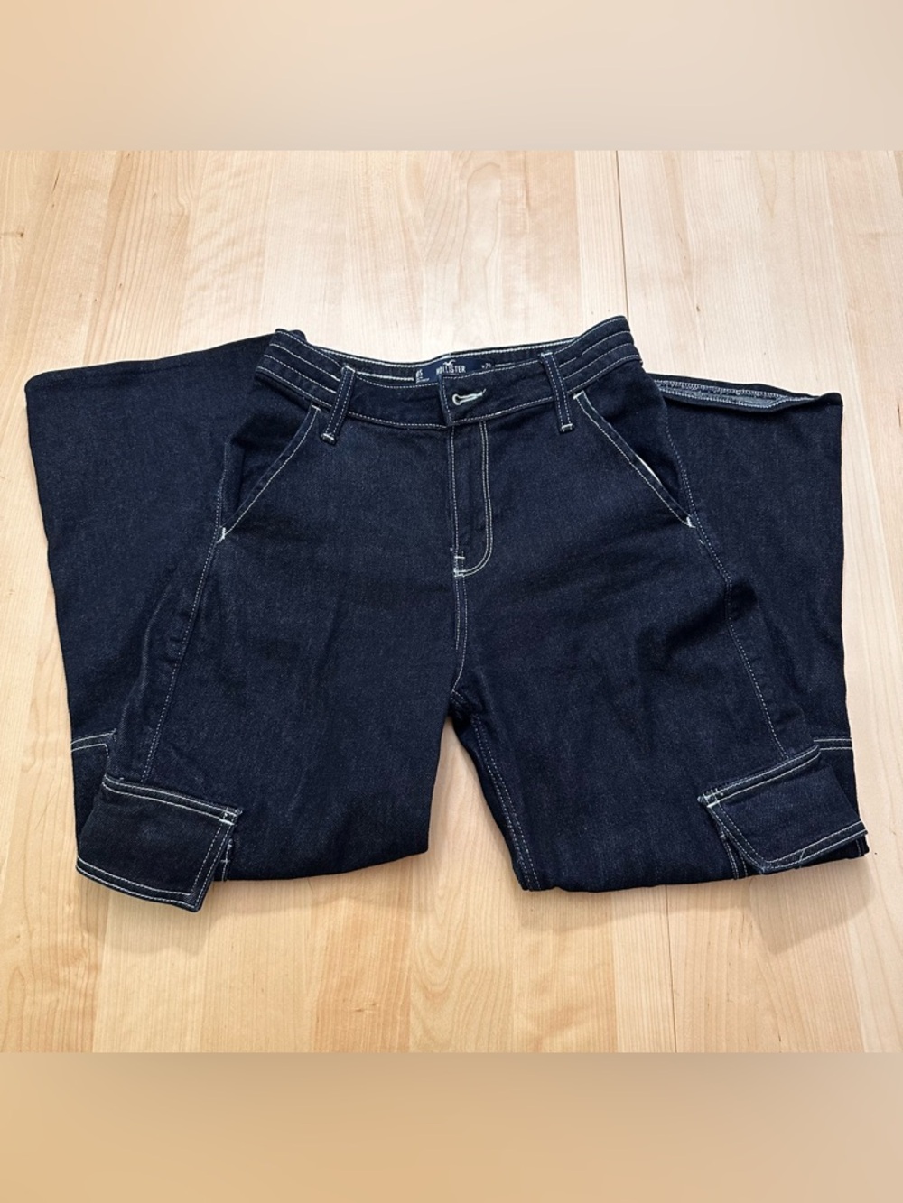 Hollister High-Rise Baggy Jean Vintage Stretch Dark Denim Size W23L29